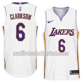 Maillot Homme Los Angeles Lakers Jordan Clarkson 6 Nike 2017-18 Blanc Swingman